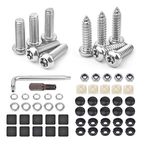 Anti Theft License Plate Screws- 10pcs Stainless Steel ...