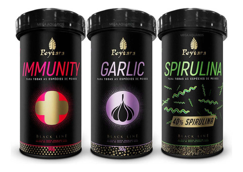 Poytara Garlic + Immunity + Spirulina Kit Ração Peixes Kp2