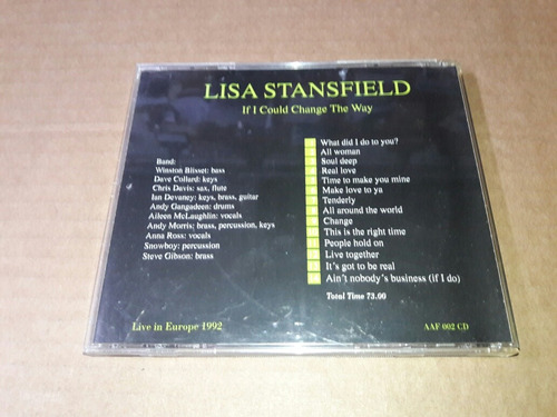 Lisa Stansfield If I Could Change The Way Live In Europe Cd