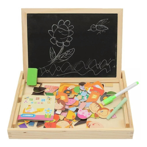 Imagen 10 de 10 de Pizarra Didáctica Niños Niñas Escolar Tiza, Acrílica Oferta