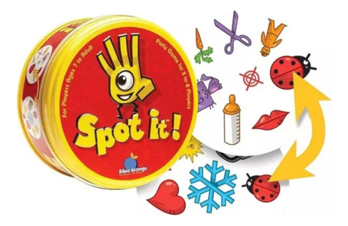 Juego De Cartas Mesa Game Spot It Clásico Rojo