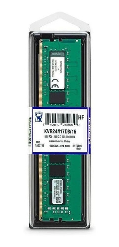 Imagem 2 de 2 de Memória 16gb 2400mhz Kingston Kvr24n17d8/16