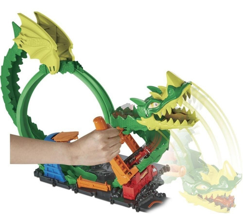 Imagem 6 de 10 de Hot Wheels City Pista Épica Do Dragão Com Carrinho - Mattel