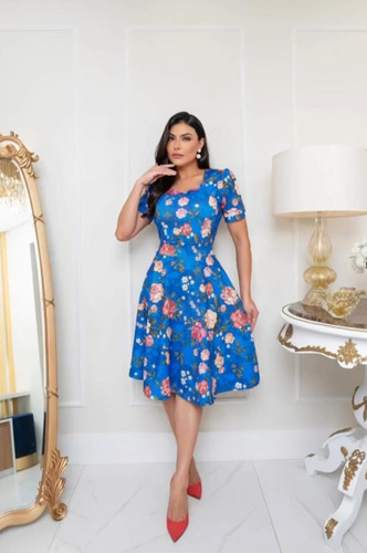 Vestido Midi Godê Moda Modesta Feminino Evangélica Lindo