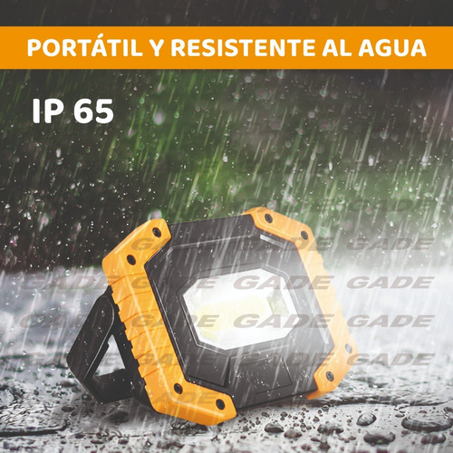 Imagen 5 de 10 de Reflector Led Portatil Recargable 10w Usb Luz Fria Jieli