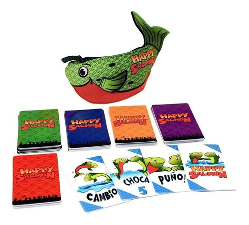 Happy Salmon Juego Mesa Cartas - Cartuchera Portable Salmon