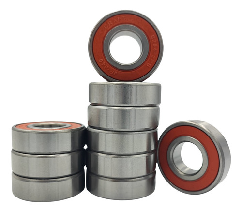 Kit 100 Rolamentos 6204 2rs 1º Linha 20x47x14mm Craft