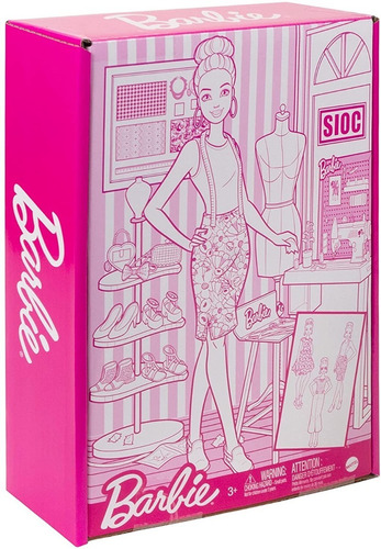 Imagem 5 de 7 de Barbie Fashion Designer Estilista Set Boneca Roupas Sapatos