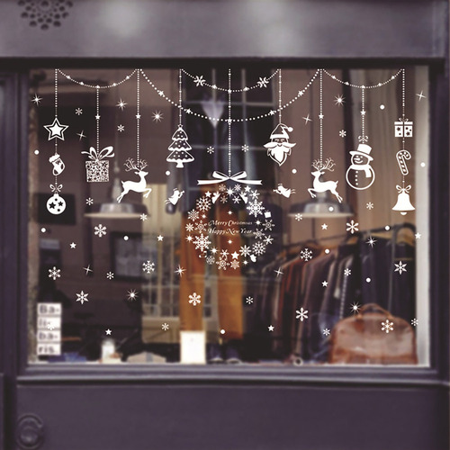 Pegatinas De Ventana De Navidad Y Copo De Nieve Con