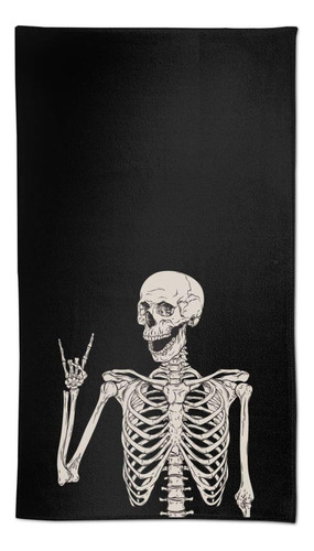 Toalla Ouqiuwa Soft Rock And Roll Skeleton Skull Boho Hippie