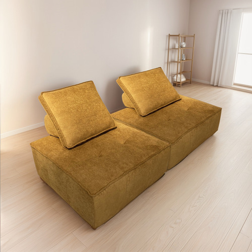 Juego 2 Sofa Modular Individual 85x85x70cm Alta Elasticidad