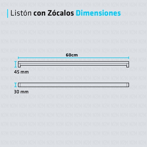 Lampara Liston G13 + Tubo Led T8 9w 60 Cm Cálido Frio Neutro Blanco