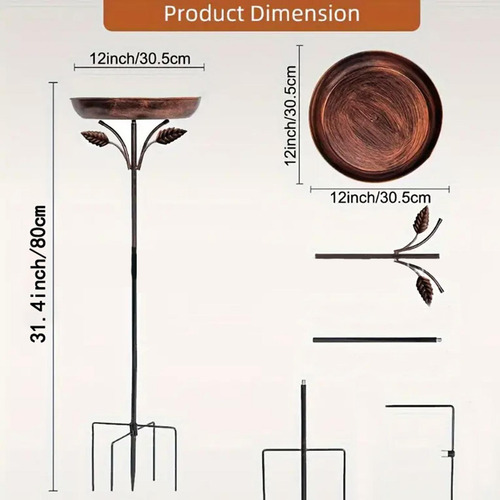 Herramienta De Jardinería De Baño De Pájaros De Metal,