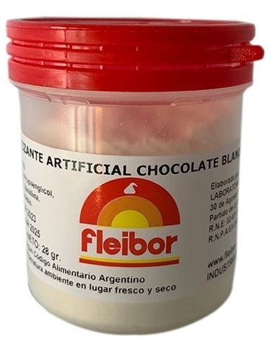 Esencia En Polvo Fleibor Sabor Chocolate Blanco 28 Grs