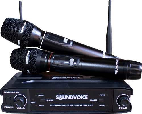 Microfone Duplo Sem Fio Soundvoice Mm320 Sf