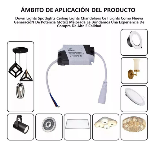 Balastro Transformador Driver Para Lampara Led 8-24w 10 Pcs