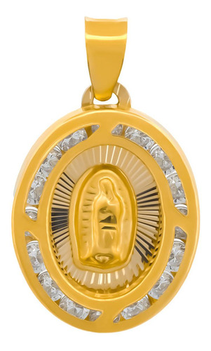 Dije Medalla Virgen Oro Sólido 14k Bautizo, Primera Comunión