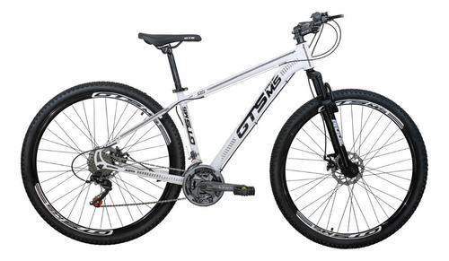 Mountain bike GTS PRO M5 Techs aro 29 17" 21v freios de disco mecânico cor branco