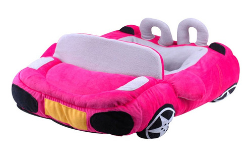 Cama Para Mascota Perro Gato Diseño Auto Rosa