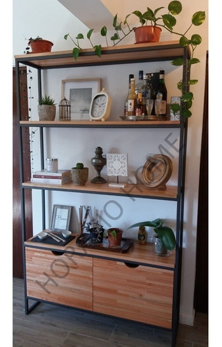 Imagen 4 de 7 de Biblioteca/estantería Cajones 100 Hierro Madera-horacio Home