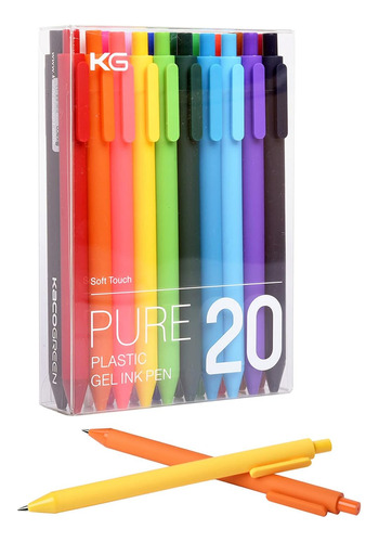 Bolígrafos De Gel Retráctiles, 20 Colores Surtidos