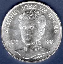 Comprar 75 Bolívares De Plata De 1980 150 Años De La Muerte De Sucre