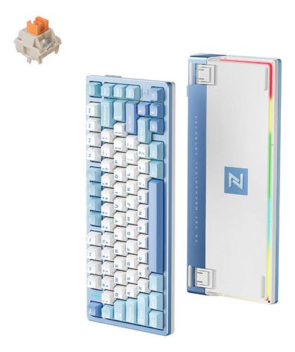 Teclado Gamer Mecanico Inalambrico Mchose Z75 Azul Metal Teclado Azul Mcz754s Idioma Inglés Us