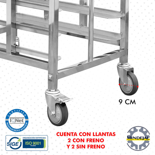 Rack Espiguero De Acero Inoxidable Para 6 Charolas