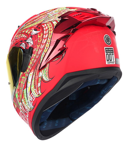 Casco De Motocicleta Cara Completa Rojo Slyer Talla Xl Premi