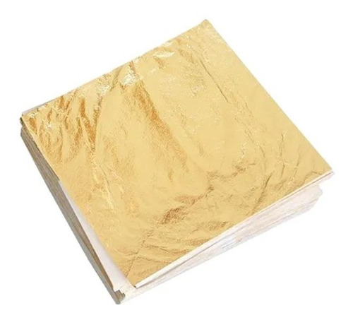 Imagen 1 de 2 de Laminas Pan De Oro 14x14 Cm 100 Laminas