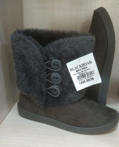 Bota Blackboar Camurça Peluciada Preta