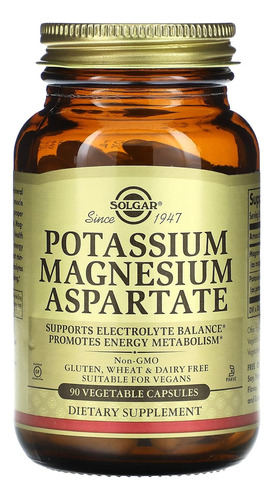 Solgar  Potassium Magnesium Aspartate, 90 Vegetable Capsule