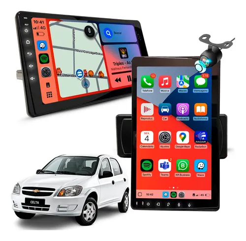 comprar Multimídia Android Tela Tesla Rotativa 1din Carplay Gps Bt