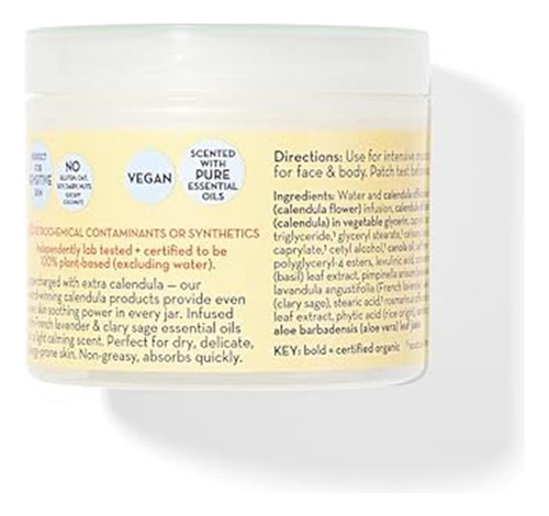 Crema De Caléndula Crema Facial Calmante Para Bebés 100 % Ve