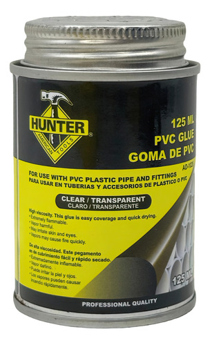 Soldadura Agua Fria 125ml 1/32 Pvc Hunter Transparente