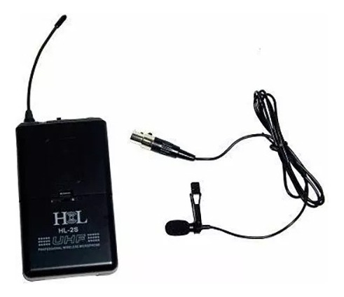Micrófono Sistema Inalámbrico Hl-2s Doble Solapa Uhf Color Negro