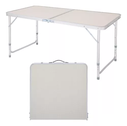 Mesa Plegable Halten Rectangular Tipo Maleta 120 Cm Blanca