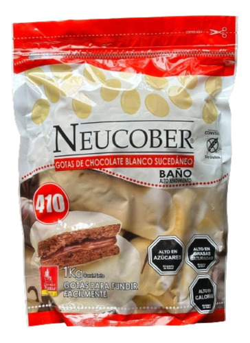 Neucober 410 Cobertura Gotas De Chocolate Sucedáneo Blanco