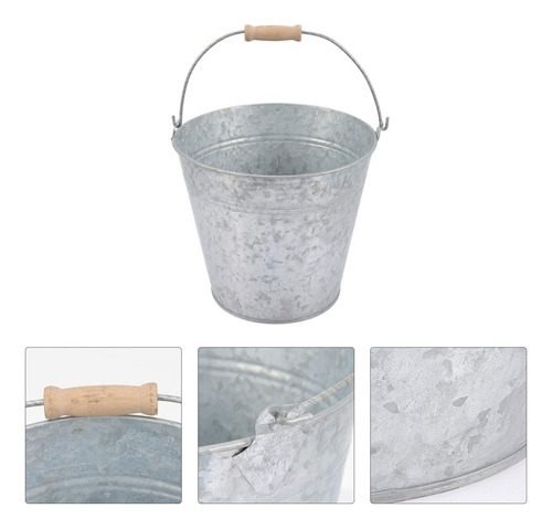 Pequeños Cubos De Metal Galvanizado Con Asas, Cubos De Lata
