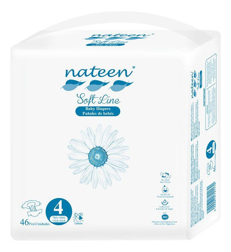 Nateen Soft Line Talle 4 X 46 Unidades