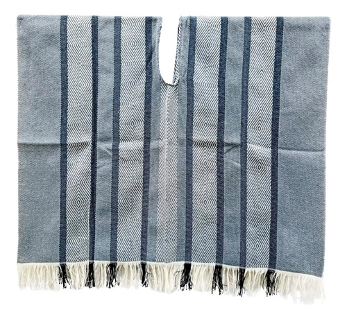 Poncho Artesanal Rombos Gris