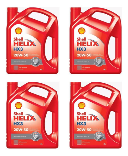 Aceite Shell Helix Hx3 20w50 Mineral 4 L X4un