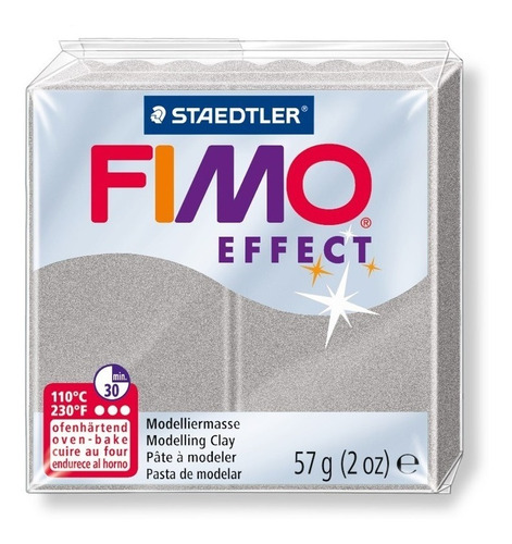 Massa Pvc Polymer Clay Fimo Metallic Staedtler 57g Prata