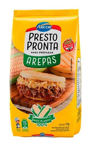 Oferta! Harina Maiz Presto Pronta Arepas 1kg Arcor Sin Tacc