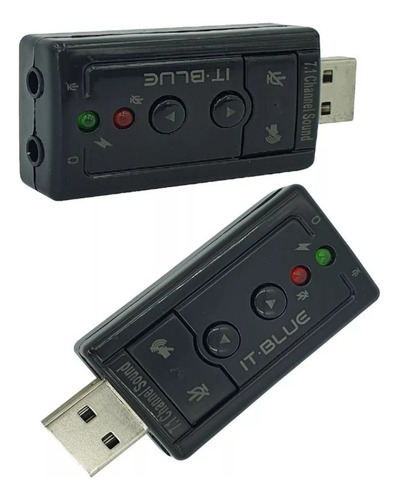 Placa De Som Usb 7.1 Adaptador De Audio P2 Fone Pc Notebook
