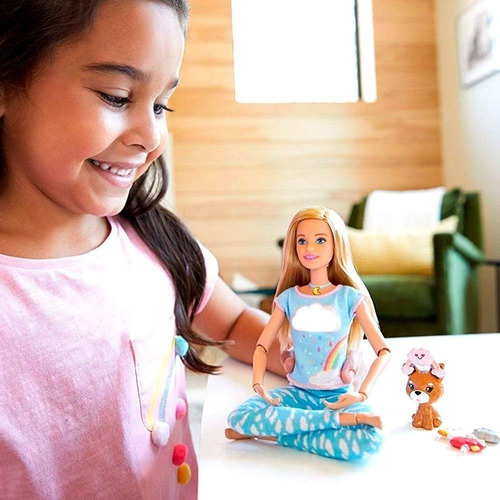 Barbie Medita Comigo Articulada Fashionista Loira Luz Som