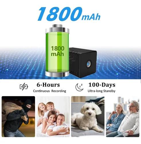 Cámara Ip Inalámbrica Wifi 4k, Batería De 1800 Mah, Cámara