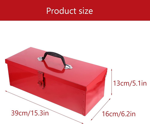 Generic Estuche Hoja Hierro Metal Rojo Almacenamiento