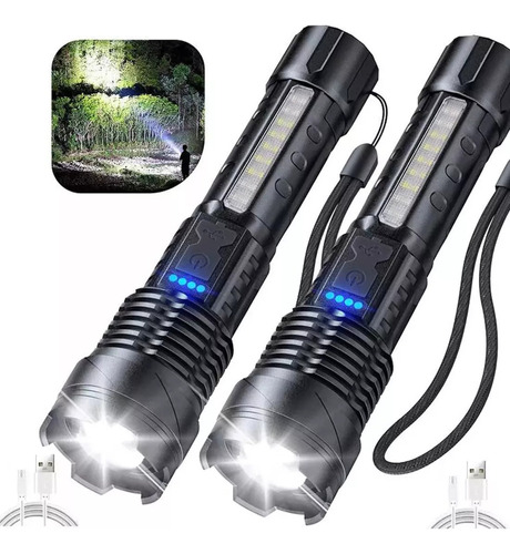 2 Linternas De Titanio Táctico Láser Pro Camping Trilha Led