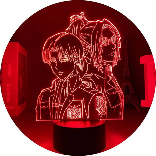 Lámpara Luz Led Acrílico Anime Attack On Titan, Colección